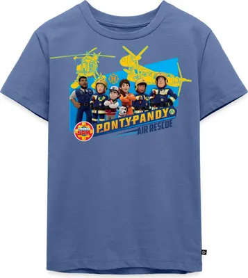 Produktbild von Spreadshirt Feuerwehrmann Sam™ Pontypandy Air Rescue Kinder Premium T-Shirt, 110/116 (4 Jahre), Taubenblau