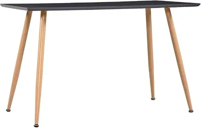 Produktbild von Grauer Esstisch mit Eichefarben 120 x 60 x 74 cm MDF Stahlbeinen für 6 Personen, modernes Esszimmer für Küche Wohnbereich mit Stabiler Platte