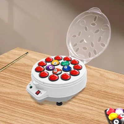 Imagen del producto de Limpiador automático de bolas de billar, para hasta 16 bolas, 180W, 1000 RPM, color blanco, apto para snooker y billar