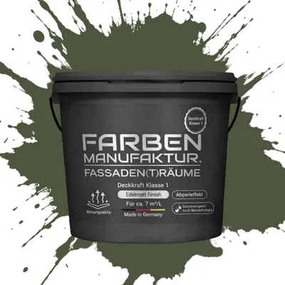 Produktbild von Farben Manufaktur Silikonharz-Fassadenfarbe 5L Profi Lotus-Effekt RAL - 6003 Olivgrün