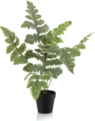 Produktbild von artplants.de Künstlicher Goldtüpfelfarn SCORPI im Dekotopf, grün, 60cm - Kunstfarn