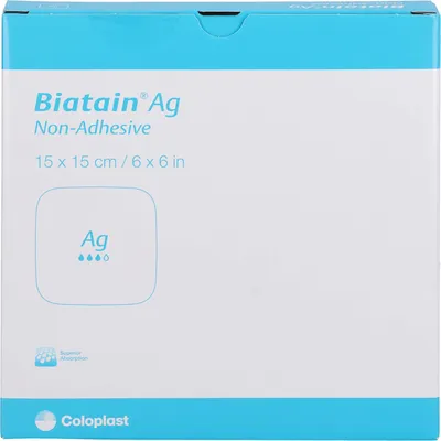 Imagen del producto de Biatain Ag, apósito de espuma no adherente, 15x15 cm, 5 unidades
