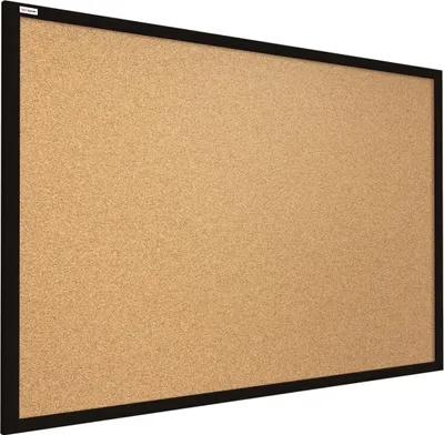 Immagine prodotto di Bacheca in sughero (cornice in legno nero) 60x40 cm
