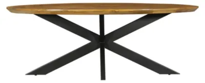 Produktbild von Villa Möbel Esstisch Savion oval aus Mangoholz 210 x 100 cm mit Metallgestell