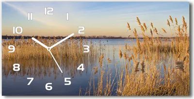 Produktbild von Wanduhr aus Glas – 60x30 cm - Glasbild - Glasuhr - Gehärtetes Glas - weisse-zeiger - Watercane