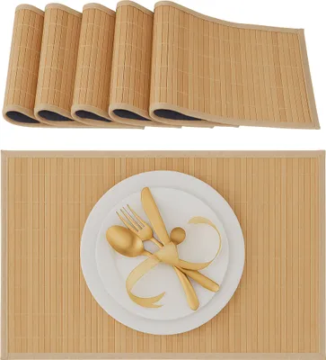 Produktbild von relaxdays Tischset 6er Set Bambus