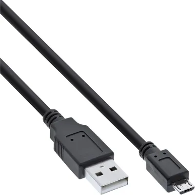 Image de InLine® 31710 Câble Micro-USB 2.0, USB-A prise à Micro-B prise, noir, 1m
