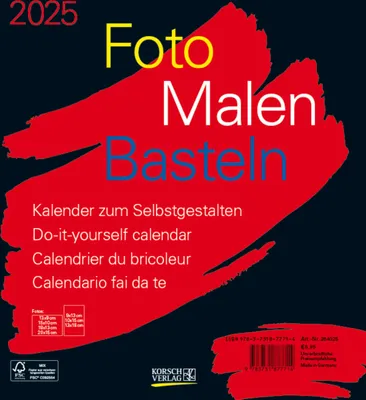 Produktbild von Foto-Malen-Basteln Bastelkalender schwarz 2025
