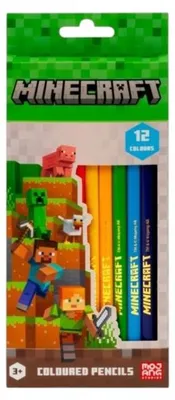 Image de Crayons de couleur triangulaires, 12 couleurs, Minecraft, Astra