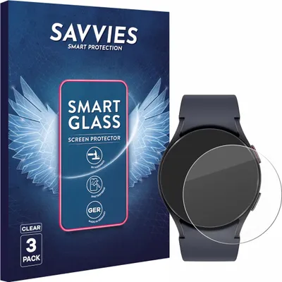Produktbild von 3x Savvies Schutzglas Folie für Samsung Galaxy Watch 6 / 5 (44 mm) 9H Panzer Schutzfolie Glas Displayschutz klar transparent