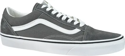 Produktbild von Vans Old Skool Sneaker Herren, Grau, EU 42, aus Canvas und Wildleder, mit typischem Seitenstreifen, Waffelsohle, gepolstertem Schaft und herausnehmbarer Innensohle.