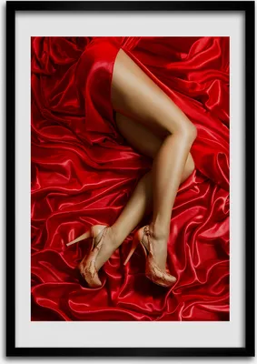 Produktbild von Bild - Bilderrahmen - Foto - 70 cm x 100 cm - MDF - Rahmen - Wandkunst - Beine auf Satin