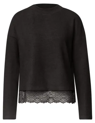 Produktbild von Street One LTD QR soft melange look shirt black coffee m 44