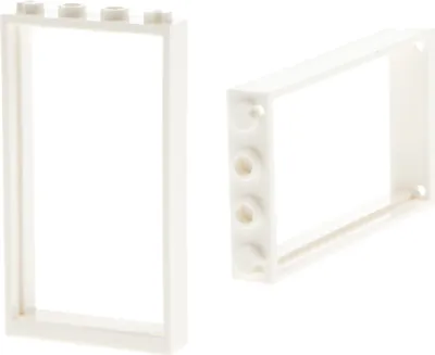Produktbild von 2x Lego Tür Rahmen 1x4x6 weiß ohne Scheibe Haus Fenster 66190 60596