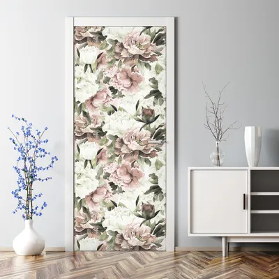 Produktbild von Dekorative Türaufkleber selbstklebend Klebefolie Türtapete Türfolie Vintage Blumen 85 x 200 cm