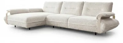 Produktbild von KAWOLA Ecksofa ANISSA Stoff cremeweiß manuelle Rückenverstellung Longchair links