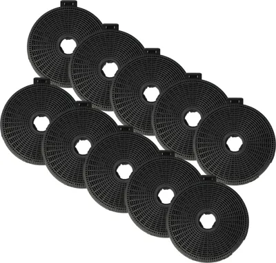 Produktbild von vhbw 10x Aktivkohlefilter kompatibel mit Küppersbusch KDC61.GE, KD 9610.0, ZUB881 Dunstabzugshaube - 20 cm