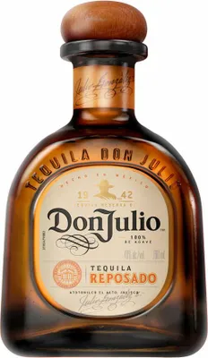 A bottle of Don Julio Reposado Tequila.