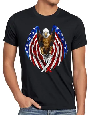 Produktbild von style3 USA Adler T-Shirt Herren US Amerika Stars Stripes Weisskopfadler