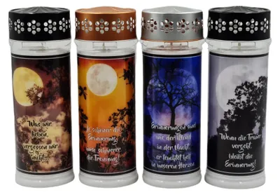 Produktbild von 4er SET Premium 7 Tage Design Grablicht "MOONLIGHT"