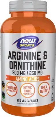 Productafbeelding van NOW Foods Dietary supplements Arginine 500 MG Ornityne 250 MG, BI4655
