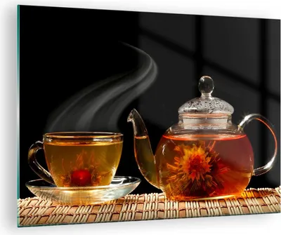 Produktbild von Bilder auf glas - Asien tee geschmack topf - 70x50cm - Glasbilder - Wandbilder - Kunstdruck - zum Aufhängen bereit - Wanddekoration aus Glas - Glas Bilder - Wandbild auf Glas - GAA70x50-2253