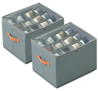 Produktbild von Schuhbox Schuhkarton Aufbewahrungsbox - 2er Set - Stapelbar - Faltbar - Mit Griffen und transparentem Deckel - 41 x 41 x 30 cm und 41 x 30 x 30 cm