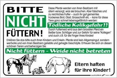 Produktbild von Hinweisschild - Pferde ... bitte nicht füttern - 308626-1 Gr. ca. 30 x 20 cm
