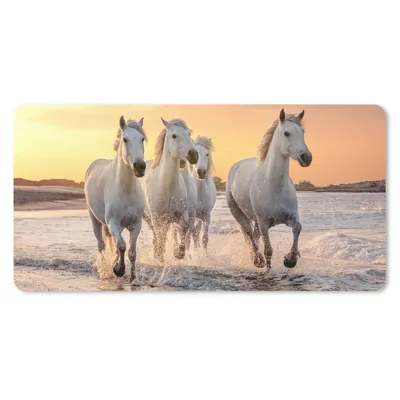 Produktbild von MuchoWow® Mauspad Mousepad Pferde - Sonne - Meer - Strand - Tiere 60x30 cm - Mousepads - Maus Mat - Pad - Mausunterlage - Nachhaltig