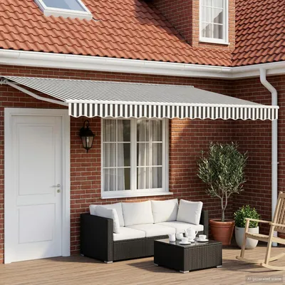 Image de vidaXL Store électrique rétractable, anthracite et blanc, 4,5 x 3,5 m
