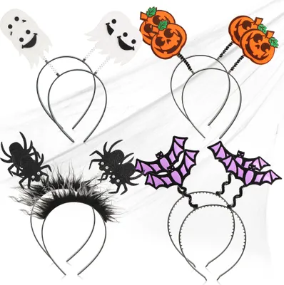 Produktbild von com-four® 8x Halloween-Haarreif - Haarreif mit gruseligen Motiven - Kostümzubehör für Halloween - Diadem mit Halloweenmotiven [Auswahl variiert]