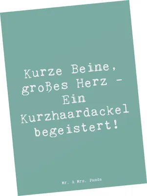 Produktbild von Mr. & Mrs. Panda Postkarte Spruch Kurzhaardackel Herz - Meeresbrise - Geschenk, Hunderassen Charakter, Ansichtskarte, Postkarten, Ansichtskarten, Dackelsprüche, Grußkarte