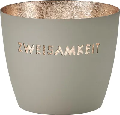 Produktbild von Giftcompany Geschenke Vertriebsgesellschaft mbH Madras Windlicht M Zweisamkeit flannel/gold 8,5cm