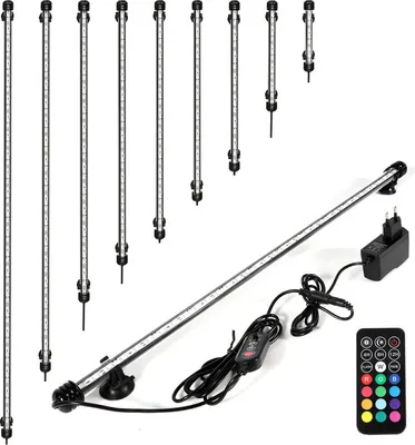 Immagine prodotto di Jopassy 73cm LED acquario lampada serbatoio luci illuminazione subacquea dimmerabile 3 modalità di luce con timer, con telecomandi, IP67