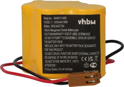Produktbild von vhbw Batterie kompatibel mit Allen Bradley 1747-L532 SLC 5/03, 1747-L541 SLC 5/04, 1747-L531 SLC 5/03 Steuereinheit (3000 mAh, 6 V, Li-Ion)