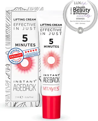 Produktbild von INSTANT AGEBACK (7ml) Soforteffekt gegen Falten, Tränensäcke und schlaffe Haut, Lifting Creme, Faltencreme