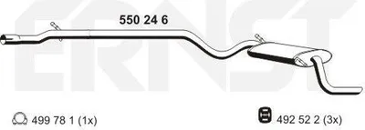 Produktbild von ERNST 550246 Endschalldämpfer für FIAT Seicento / 600 Schrägheck (187) Auspuff