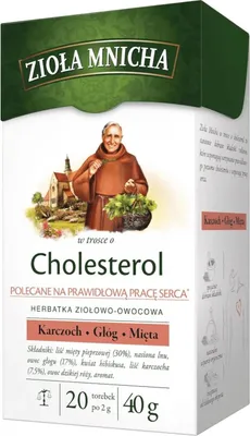 A box of herbal tea with an illustration of a monk and a monastery.