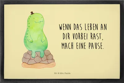 Produktbild von Mr. & Mrs. Panda Schmutzfangteppich Schildkröte Pause 60 x 90 cm - Gelb Pastell - Geschenk, Schmutzmatte, Fussmatte, flurmatte, Gummimatte, fußmatte, Achtsam, Panzer