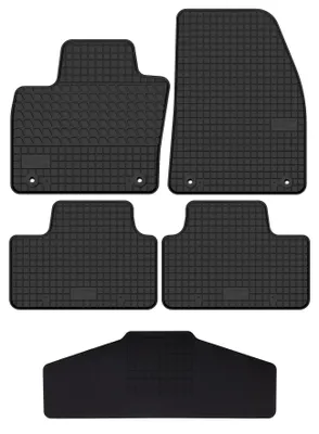 Productafbeelding van Rubberen automatten + tunnelmat voor Volvo XC40 vanaf 2017 (crossover) – 5-delig, zwart, op maat – Wielganizator SolidTread