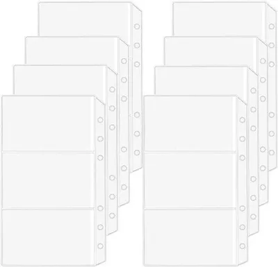 Produktbild von Transparente PVC-A6-Ordner mit 6 Ringen, ohne Reißverschluss, für Geld und Fotos