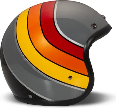 Produktbild von Jet Helm Cafe Racer DMD RETRO Curve Grau Rot Gelb größe M