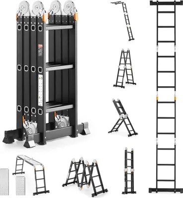 Produktbild von Mehrzweck-Klappleiter 7-in-1, 3 Stufen, 3,6 m, mit Gerüstbohle