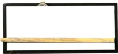 Produktbild von Benoa Depew Eisen Wandregal mit Holzregal 130 cm Schwarzer Stahl
