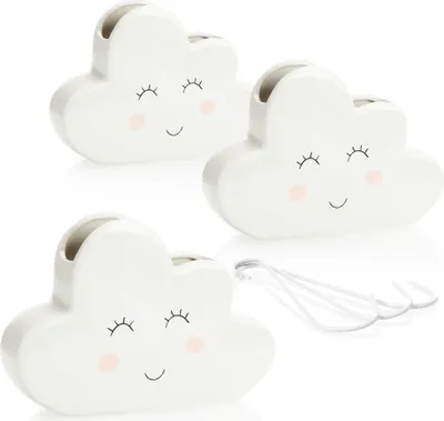 Produktbild von com-four® 3x Luftbefeuchter Heizung - Heizkörper Luftbefeuchter "Wolke" - Heizung Wasserverdunster aus Keramik im lustigen Wölkchen Design - 300 ml