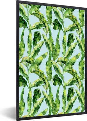 Produktbild von MuchoWow® MuchoWow® Gerahmtes Poster Blätter - Vintage - Collage 60x90 cm - Poster mit zchwarzem Bilderrahmen - Kunst