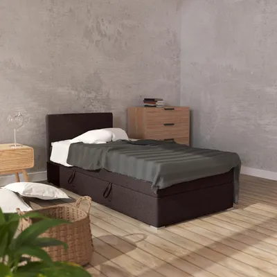 Produktbild von FEDVE Boxspringbett Einzelbett VERDIG MINI mit Bettkästen Jugendbett mit Matratze und Topper 100x200 Links