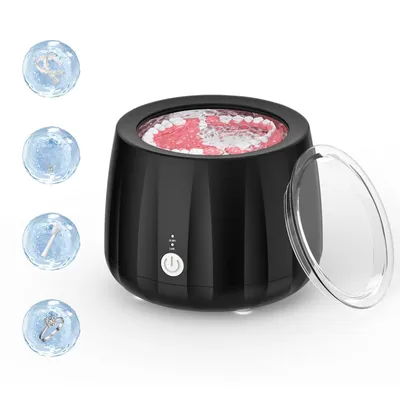 Produktbild von Tragbarer Ultraschallreiniger 220ml (2 Modi) für Retainer, Aligner, Zahnersatz, Knirscherschiene & Schmuck – Profi-Gerät