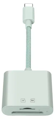 Produktbild von INF Type-C Dual-Kartenleser SD+TF 15M/s ABS 3.5cmx14.8cm für MacBook iPad Grün