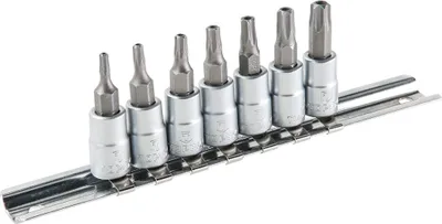 Obrázek produktu pro Bity TOPEX Torx na 35 mm nástrčném pouzdře, sada 7 ks.